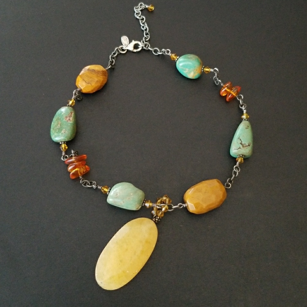 Silpada SS Yellow Aventurine Necklace